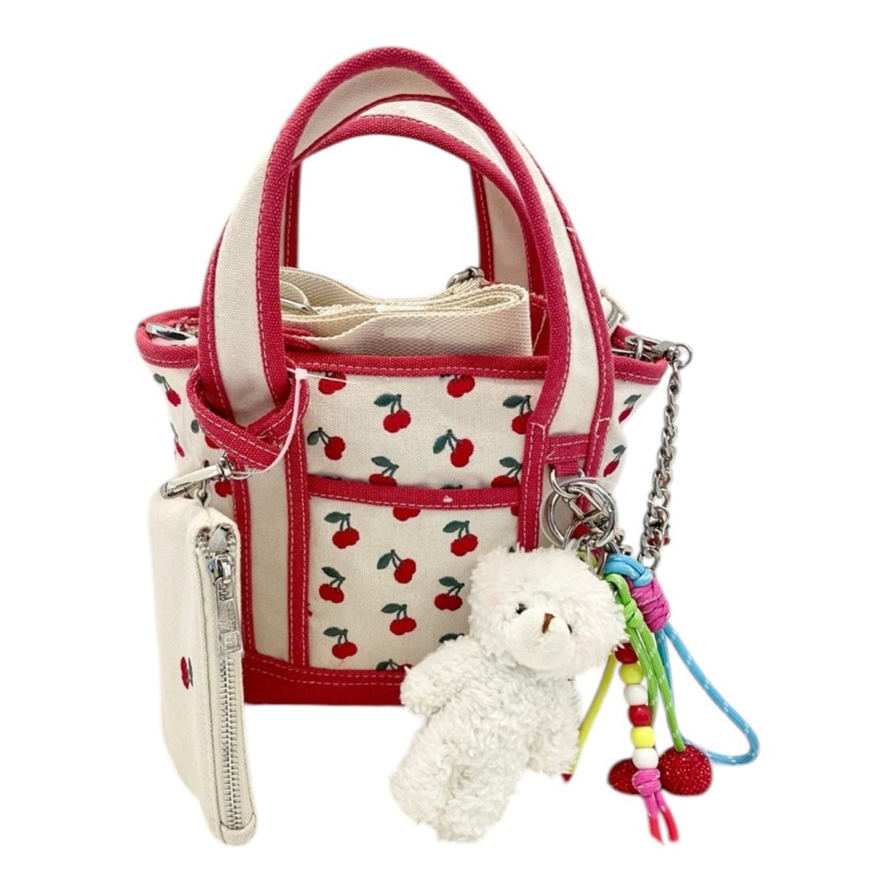 Madden Girl Cherry Print Tote with Red Accents